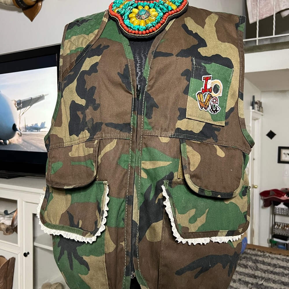 Upcycled Vintage Army Vest